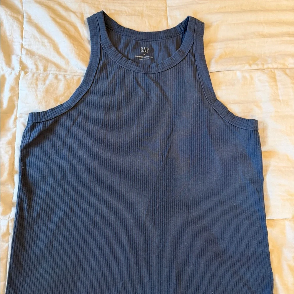 GAP Navy Ribbed Sleeveless Top - Picture 3 of 4